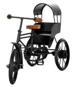 Antique Wood and Wrought Iron Mini Rickshaw