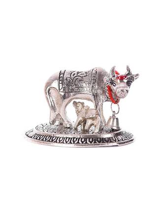 Metal Cow and Calf Silver Small 1