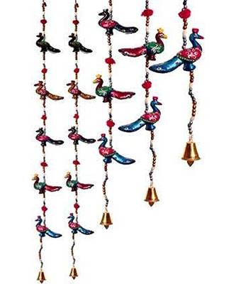 Peacock Line Wall//Latkan Pair of 2 Piece Decorative Door Hanging 2