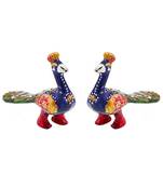 Enamel Work Pure Brass Peacock Pair Gift