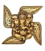 Brass Ganesha Swastika Wall Hanging
