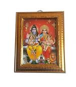 Salvus  Traditional Wooden and Acrylic Glass Photo Frame with Shiva Parivar  (Multicolor  8.5 Inch Large)