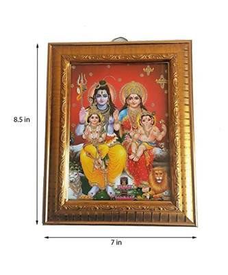 Salvus  Traditional Wooden and Acrylic Glass Photo Frame with Shiva Parivar  (Multicolor  8.5 Inch Large) 2