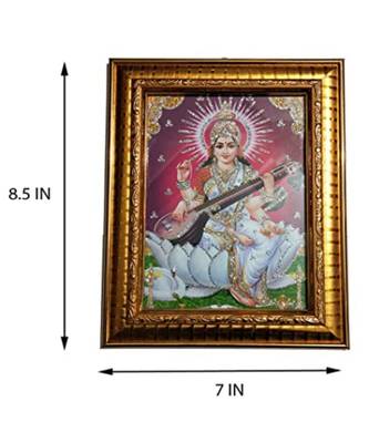Salvus  Beautiful Photo Frame Along with Goddess Saraswati's Picture  Idol Photo Frame(Pink_8.5x7 inch) 3