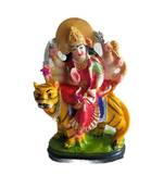 Salvus  Handmade Multicolor Marble Dust Goddess Durga Maa Idol for Pooja  Home Office Decor (3.5x6 Inch)
