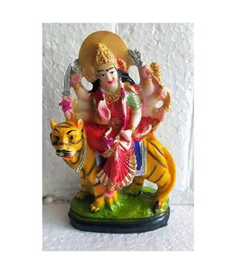 Salvus  Handmade Multicolor Marble Dust Goddess Durga Maa Idol for Pooja  Home Office Decor (3.5x6 Inch) 3
