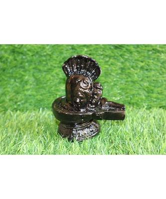 Salvus  Unique Marble Dust Shivling Shiva Pindi with 2 FaceSculptureforPooja Home Office(11x 10x 6 cm  Black) 1