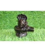 Salvus  Unique Marble Dust Shivling Shiva Pindi with 2 FaceSculptureforPooja Home Office(11x 10x 6 cm  Black)