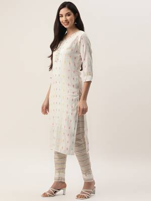 White self design cotton salwar 5
