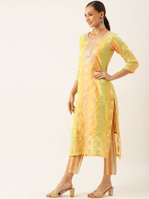 Light-orange embroidered chanderi silk salwar 5