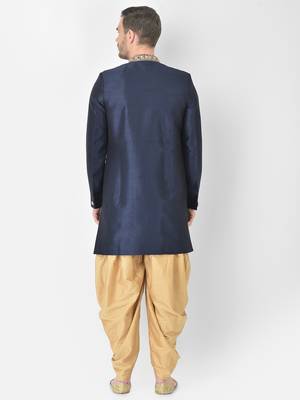 Anil Kumar Ajit Kumar Blue hand woven cotton sherwani 4