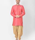 Anil Kumar Ajit Kumar Pink hand woven cotton sherwani