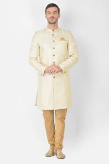 Anil Kumar Ajit Kumar Gold hand woven banarasi sherwani