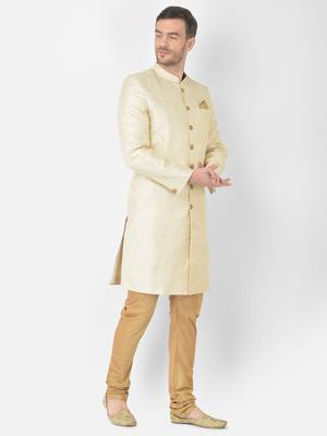Anil Kumar Ajit Kumar Gold hand woven banarasi sherwani 3