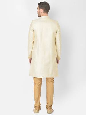 Anil Kumar Ajit Kumar Gold hand woven banarasi sherwani 4