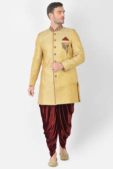 Anil Kumar Ajit Kumar Gold hand woven banarasi sherwani