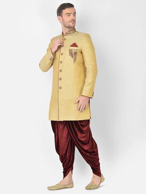 Anil Kumar Ajit Kumar Gold hand woven banarasi sherwani 2