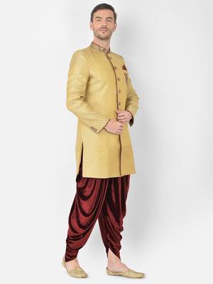Anil Kumar Ajit Kumar Gold hand woven banarasi sherwani 3