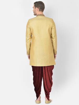 Anil Kumar Ajit Kumar Gold hand woven banarasi sherwani 4
