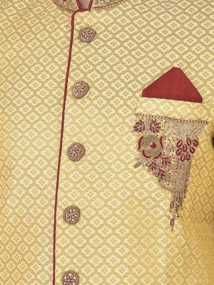 Anil Kumar Ajit Kumar Gold hand woven banarasi sherwani 5