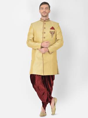 Anil Kumar Ajit Kumar Gold hand woven banarasi sherwani 1