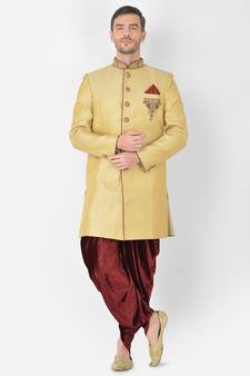Anil Kumar Ajit Kumar Gold hand woven banarasi sherwani