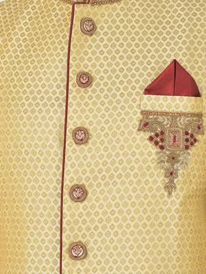 Anil Kumar Ajit Kumar Gold hand woven banarasi sherwani 5