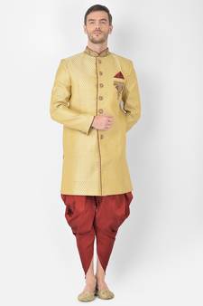 Anil Kumar Ajit Kumar Gold hand woven banarasi sherwani