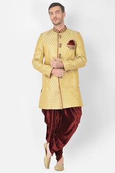 Anil Kumar Ajit Kumar Gold hand woven banarasi sherwani