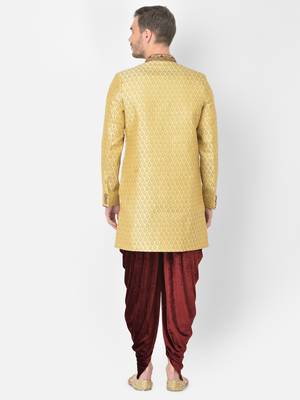 Anil Kumar Ajit Kumar Gold hand woven banarasi sherwani 4