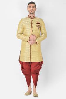 Anil Kumar Ajit Kumar Gold hand woven banarasi sherwani