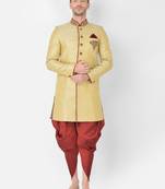 Anil Kumar Ajit Kumar Gold hand woven banarasi sherwani