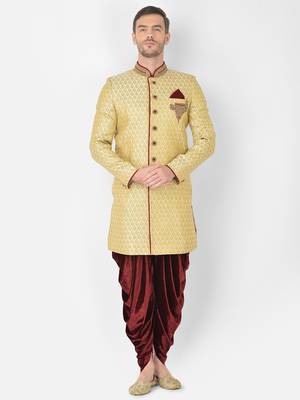 Anil Kumar Ajit Kumar Gold hand woven banarasi sherwani 1
