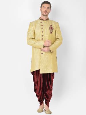 Anil Kumar Ajit Kumar Gold hand woven banarasi sherwani 1