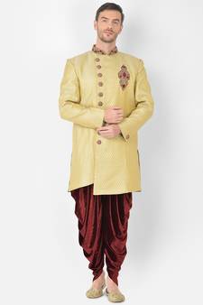 Anil Kumar Ajit Kumar Gold hand woven banarasi sherwani