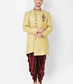 Anil Kumar Ajit Kumar Gold hand woven banarasi sherwani