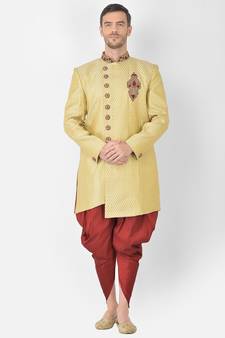 Anil Kumar Ajit Kumar Gold hand woven banarasi sherwani