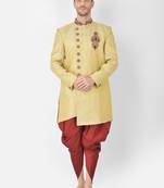 Anil Kumar Ajit Kumar Gold hand woven banarasi sherwani