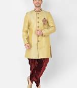 Anil Kumar Ajit Kumar Gold hand woven banarasi sherwani