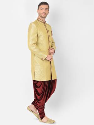 Anil Kumar Ajit Kumar Gold hand woven banarasi sherwani 3