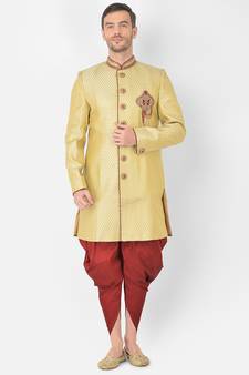 Anil Kumar Ajit Kumar Gold hand woven banarasi sherwani
