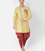 Anil Kumar Ajit Kumar Gold hand woven banarasi sherwani