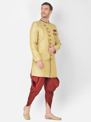 Anil Kumar Ajit Kumar Gold hand woven banarasi sherwani 3