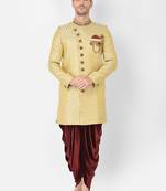 Anil Kumar Ajit Kumar Gold hand woven banarasi sherwani