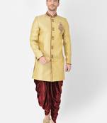 Anil Kumar Ajit Kumar Gold hand woven banarasi sherwani