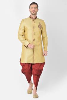 Anil Kumar Ajit Kumar Gold hand woven banarasi sherwani