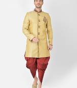Anil Kumar Ajit Kumar Gold hand woven banarasi sherwani