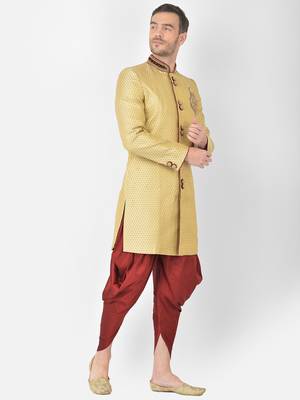 Anil Kumar Ajit Kumar Gold hand woven banarasi sherwani 3
