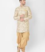 Anil Kumar Ajit Kumar White hand woven banarasi sherwani