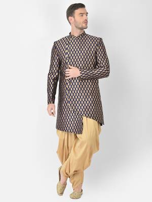 Anil Kumar Ajit Kumar Blue hand woven banarasi sherwani 1
